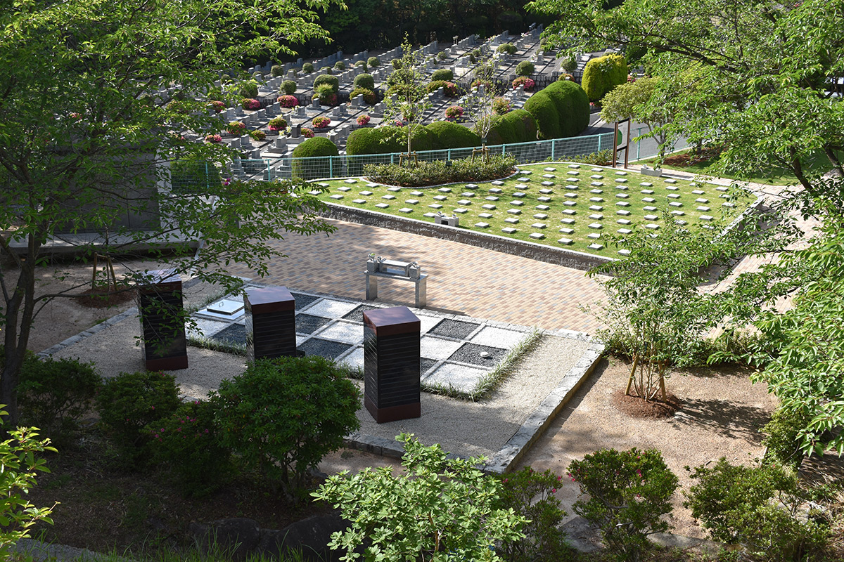 完成した樹木葬墓地（廿日市市）